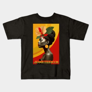 Juneteenth Queen with a Earring Kids T-Shirt